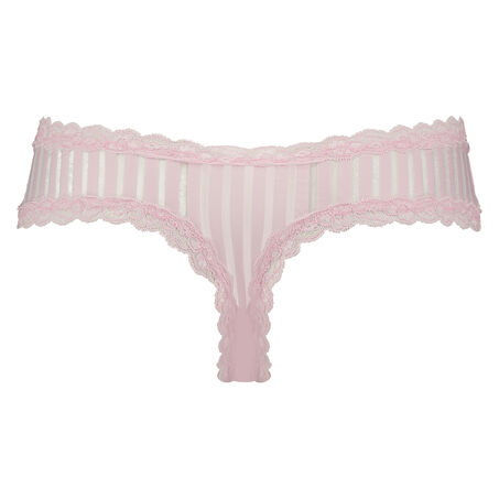 Slip br&eacute;silien V-shape mesh, Rose