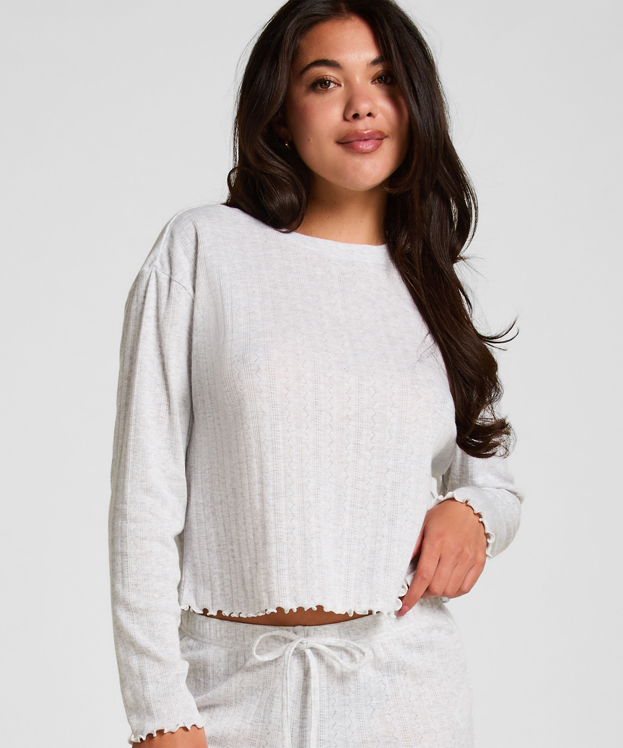 Haut de Pyjama Pointelle, Beige