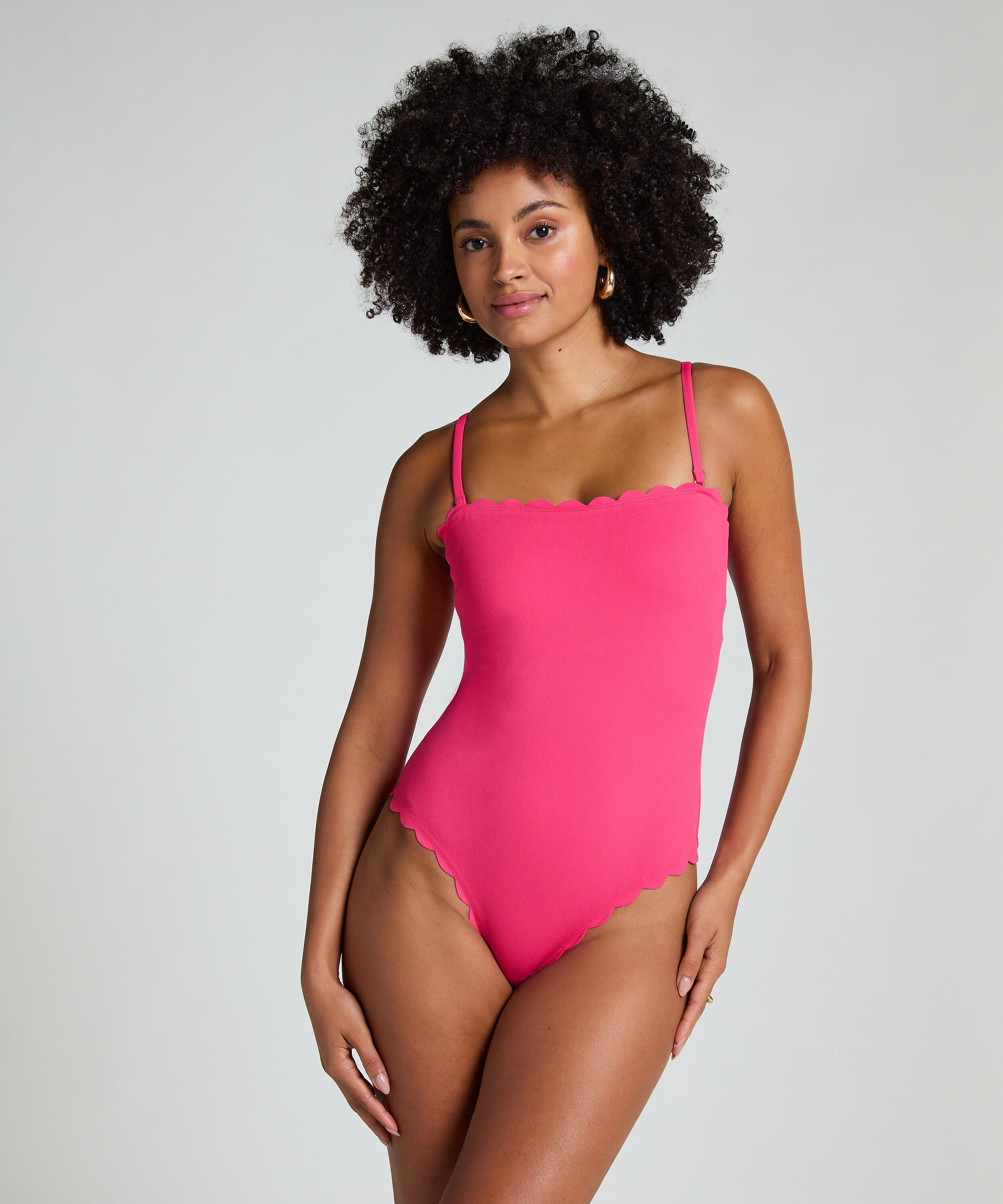 Maillot de bain Bandeau Scallop, Rose Maillot de bain Bandeau Scallop, Rose