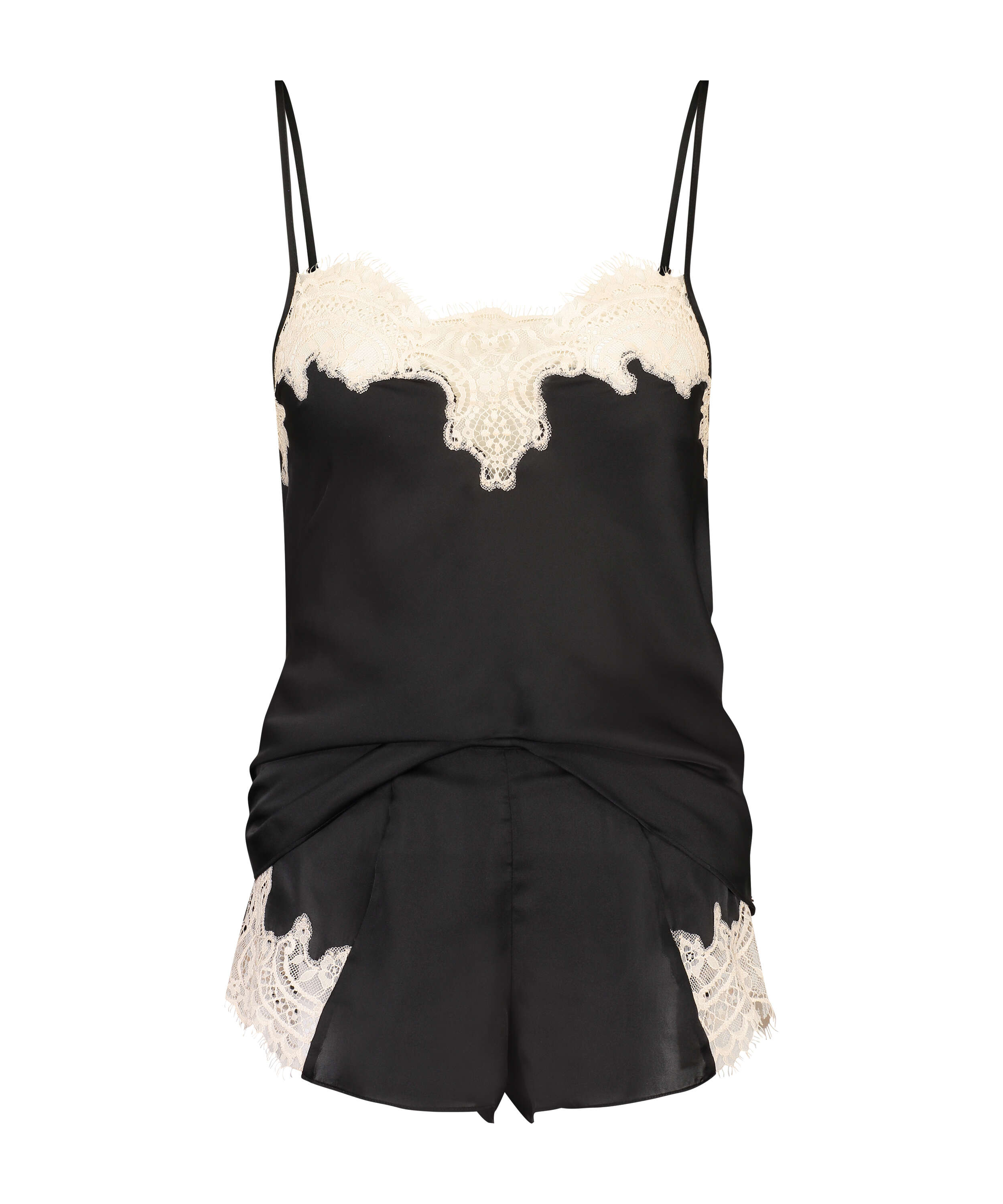 Ensemble pyjama Satin , Noir, main