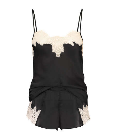 Ensemble pyjama Satin , Noir