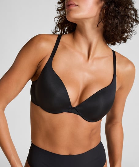 Soutien-gorge à armatures préformé push-up Smooth, Noir