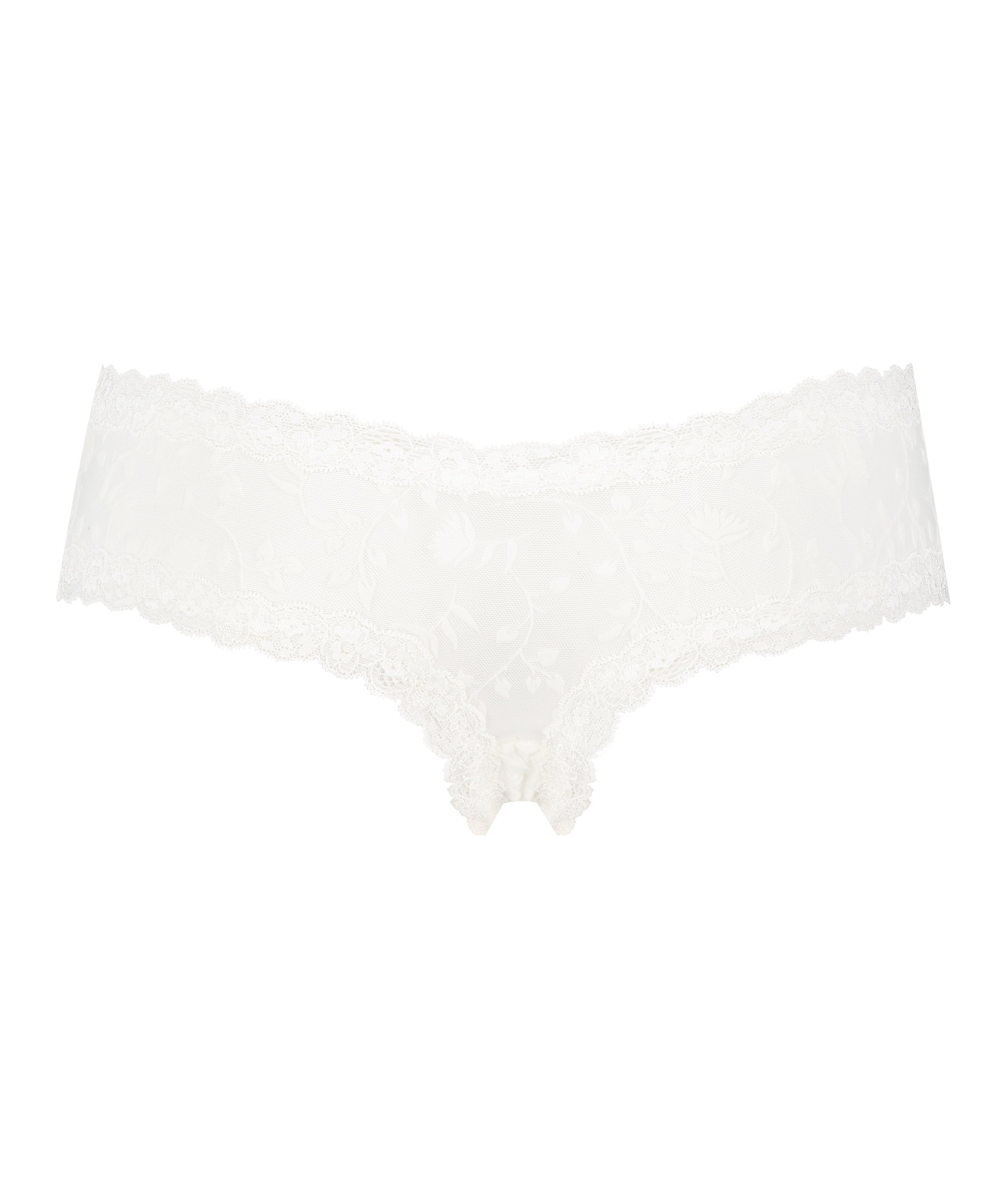 Slip br&eacute;silien V-shape mesh, Blanc, main