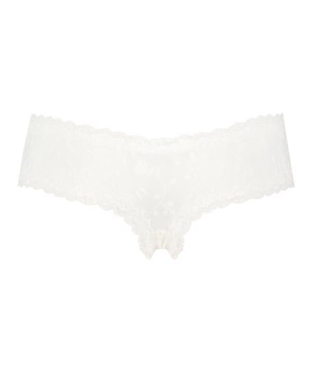 Slip br&eacute;silien V-shape mesh, Blanc