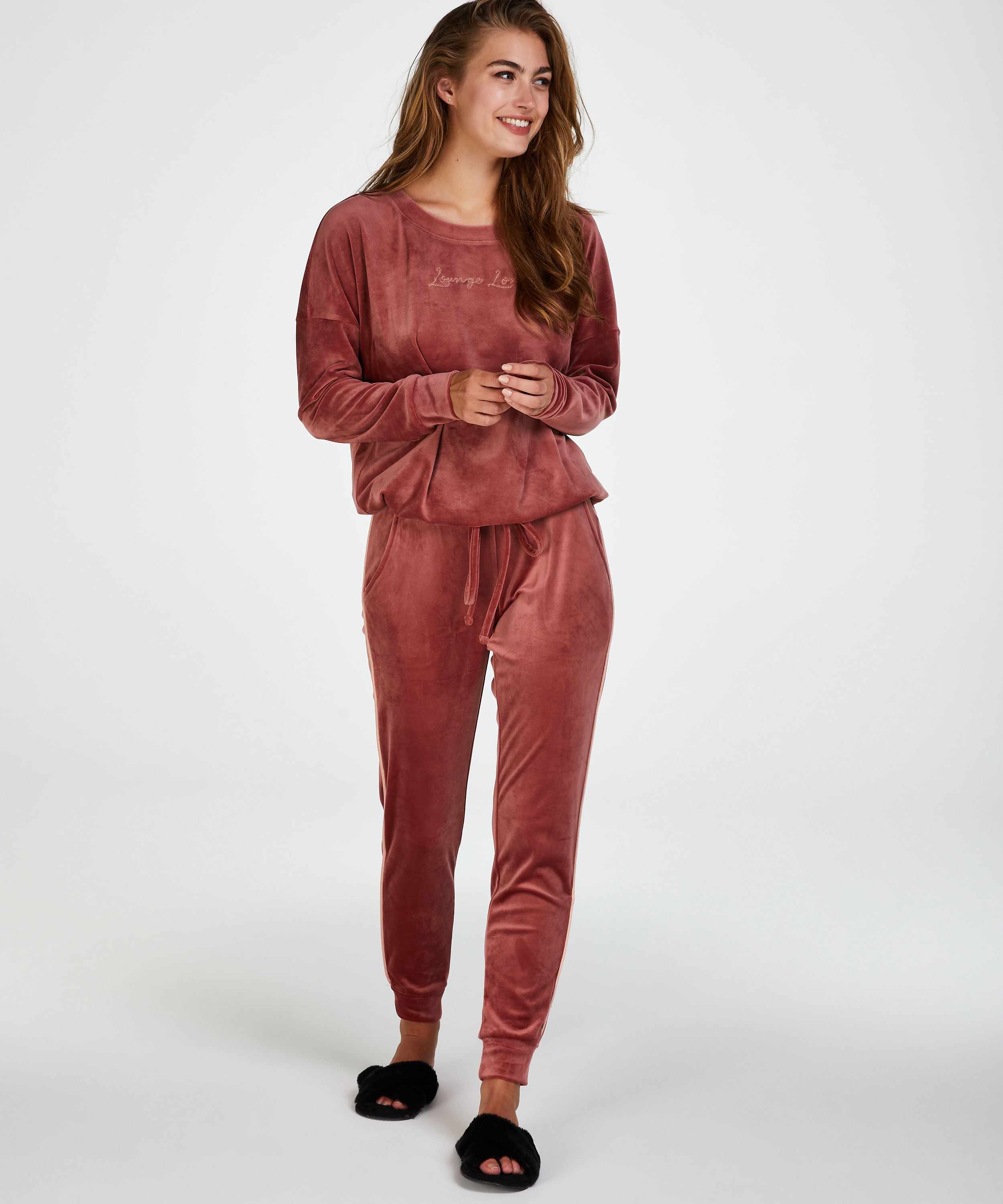Pantalon de jogging Velour, Rose, main