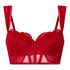 Soutien-gorge à armatures rembourré longline Whitney, Rouge