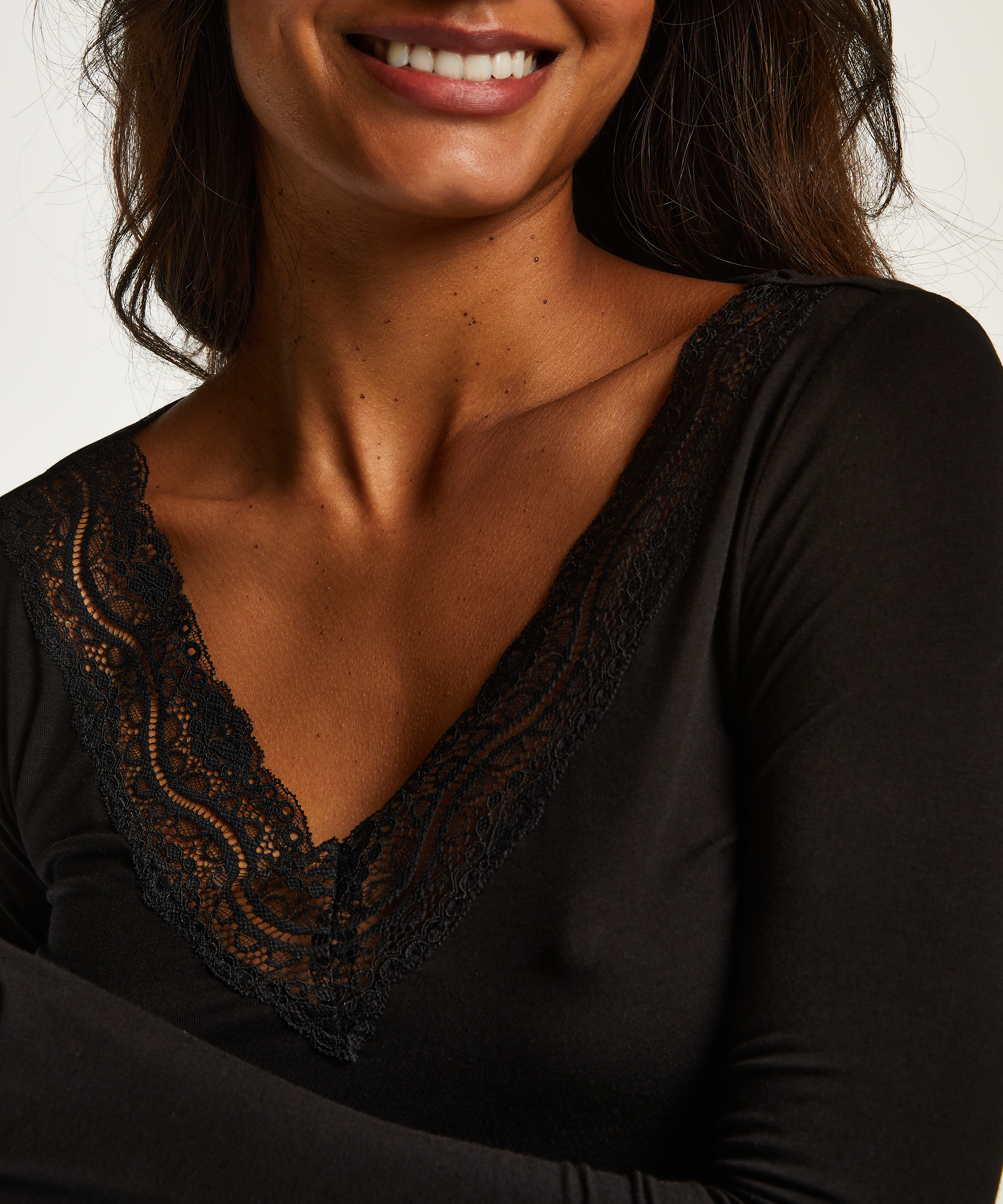 Pyjama à manches longues Dahlia, Noir, main