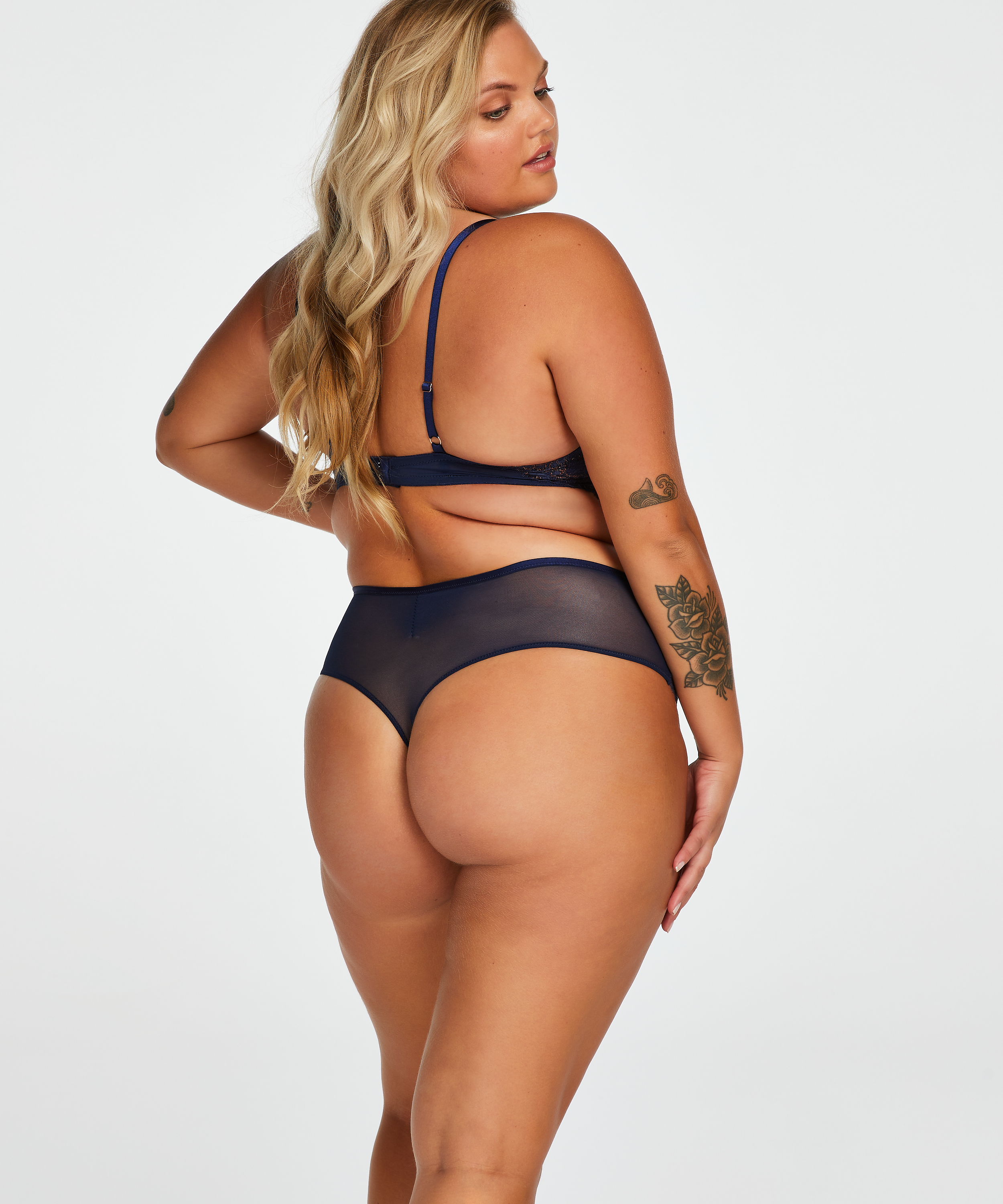 Soutien-gorge long rembourré à armatures Rya, Bleu, main