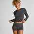 Shorty en coton doux, Gris