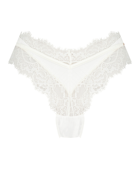 Slip brésilien échancré Erika, Blanc