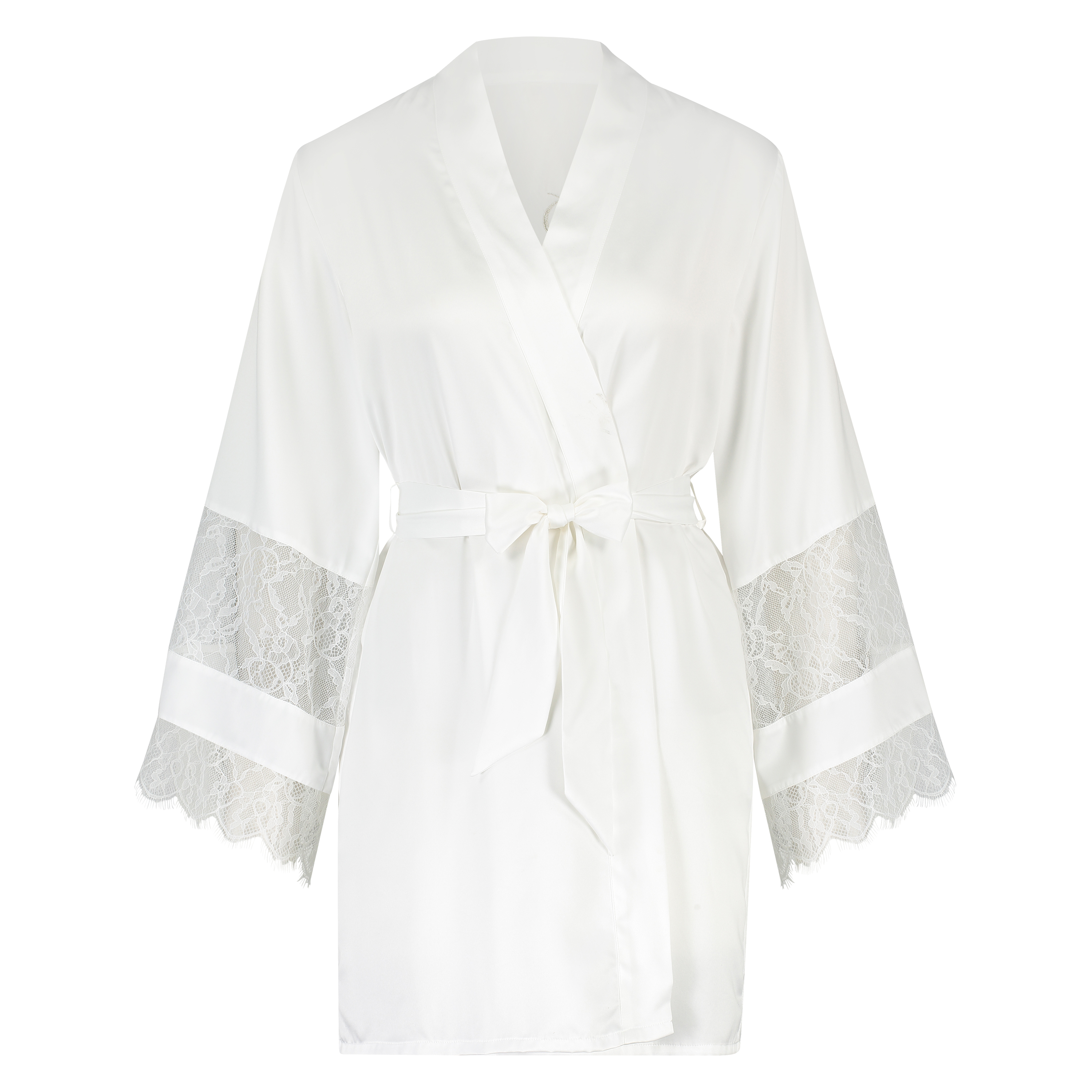 Kimono satin Bridal, Blanc, main