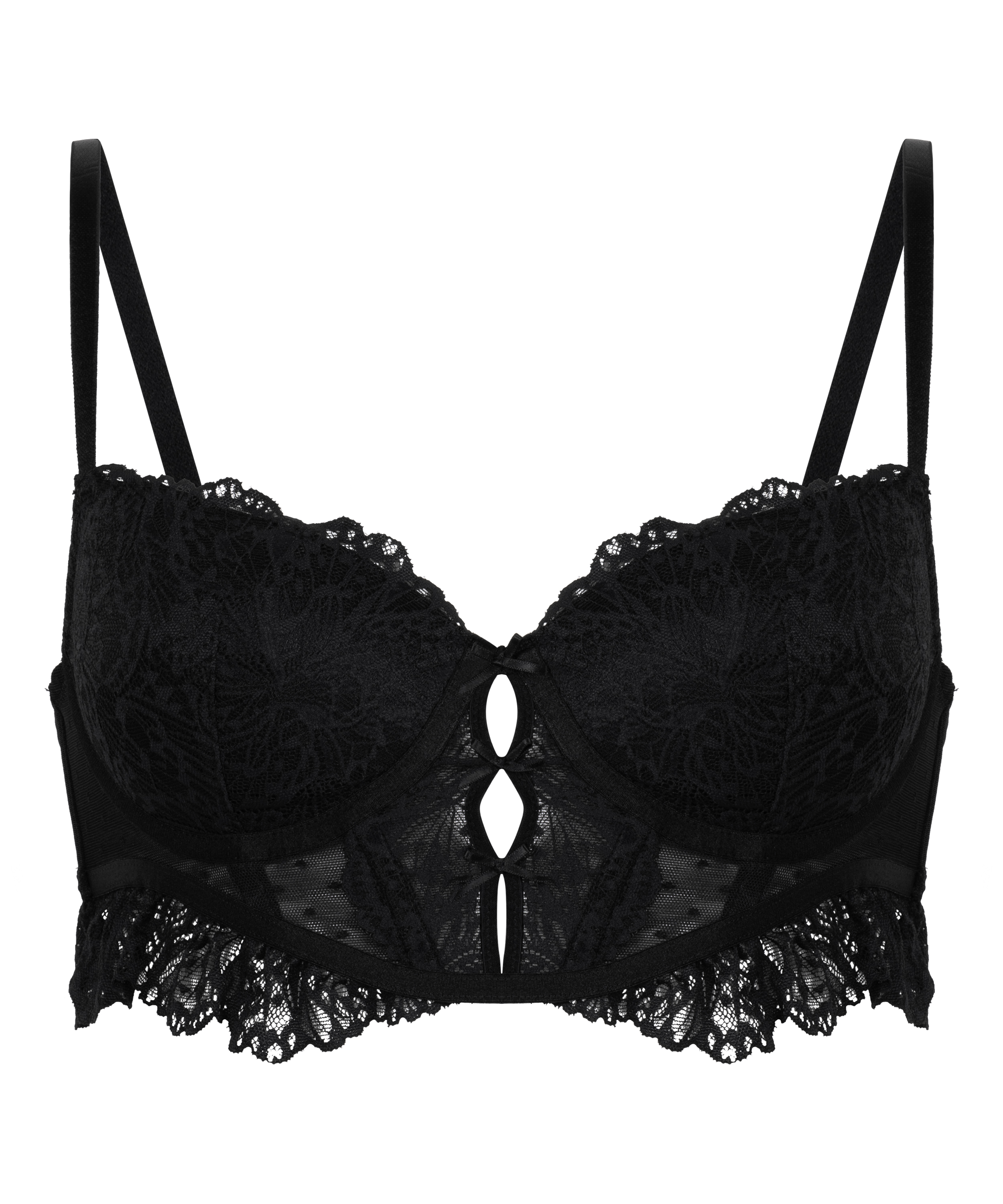 Soutien-gorge à armatures rembourré longline Posie, Noir, main