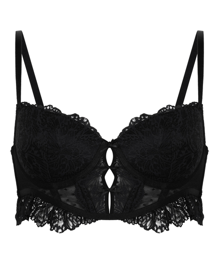 Soutien-gorge à armatures rembourré longline Posie, Noir