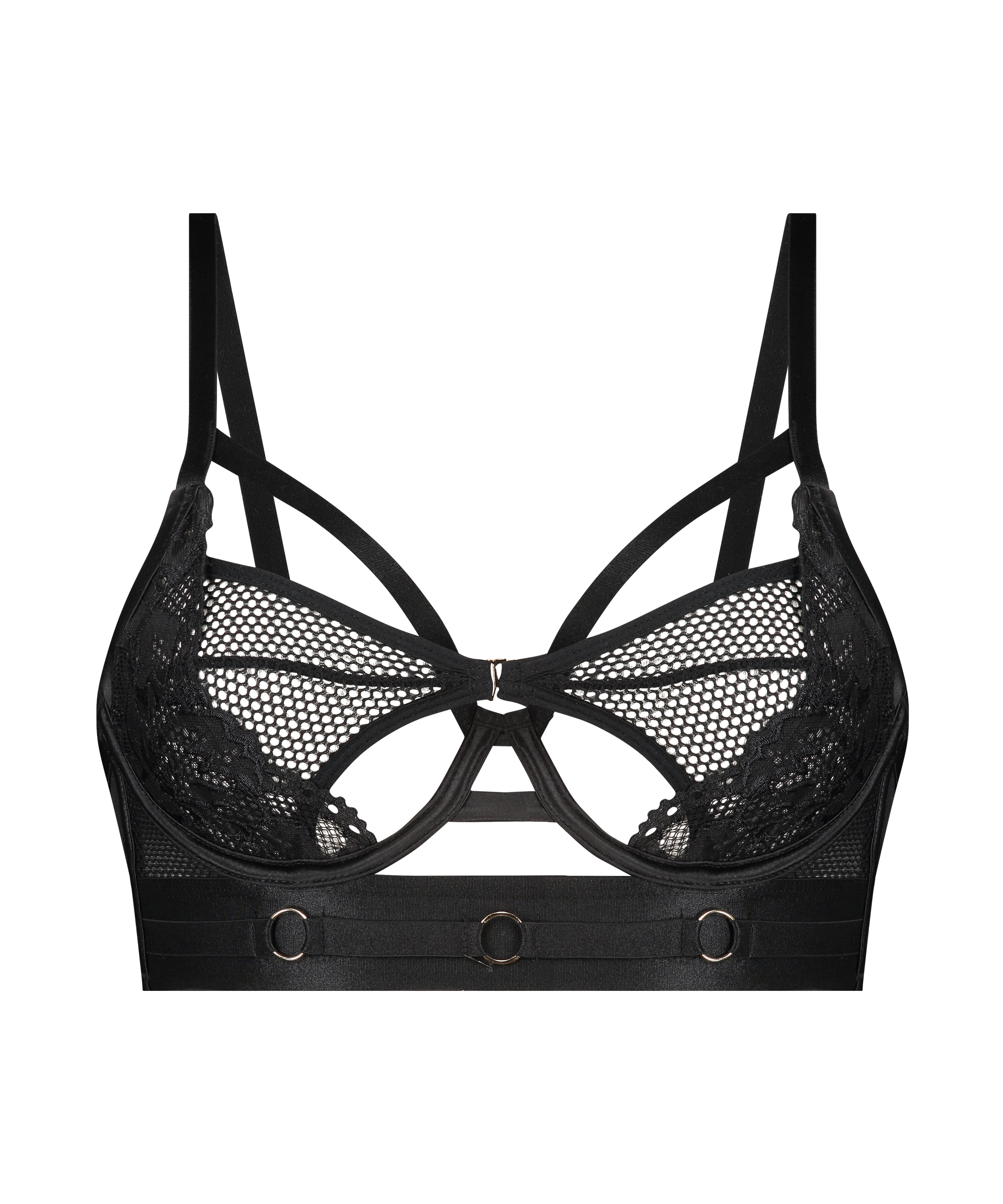 Soutien-gorge à armatures non-préformé longline Pleasure, Noir, main