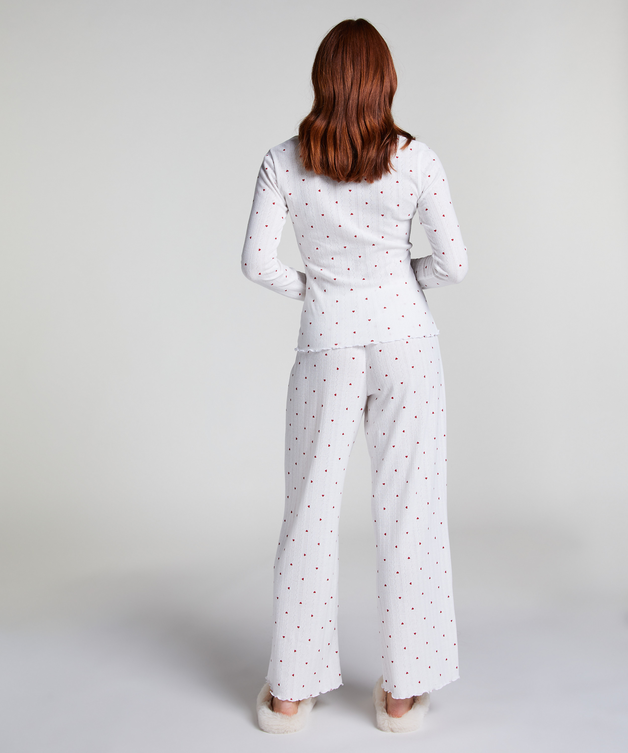 Pantalon de pyjama Pointelle, Blanc, main