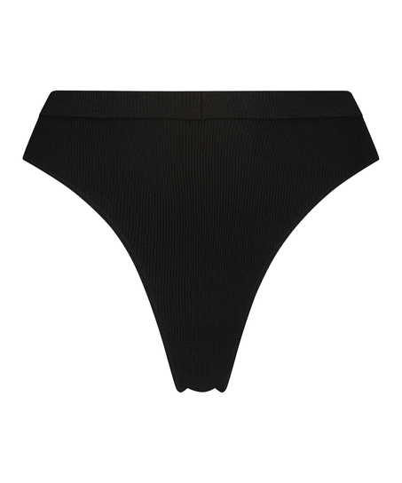 String taille haute Baddie, Noir