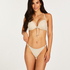 Crochet Bikini push-up Lurex Top, Blanc