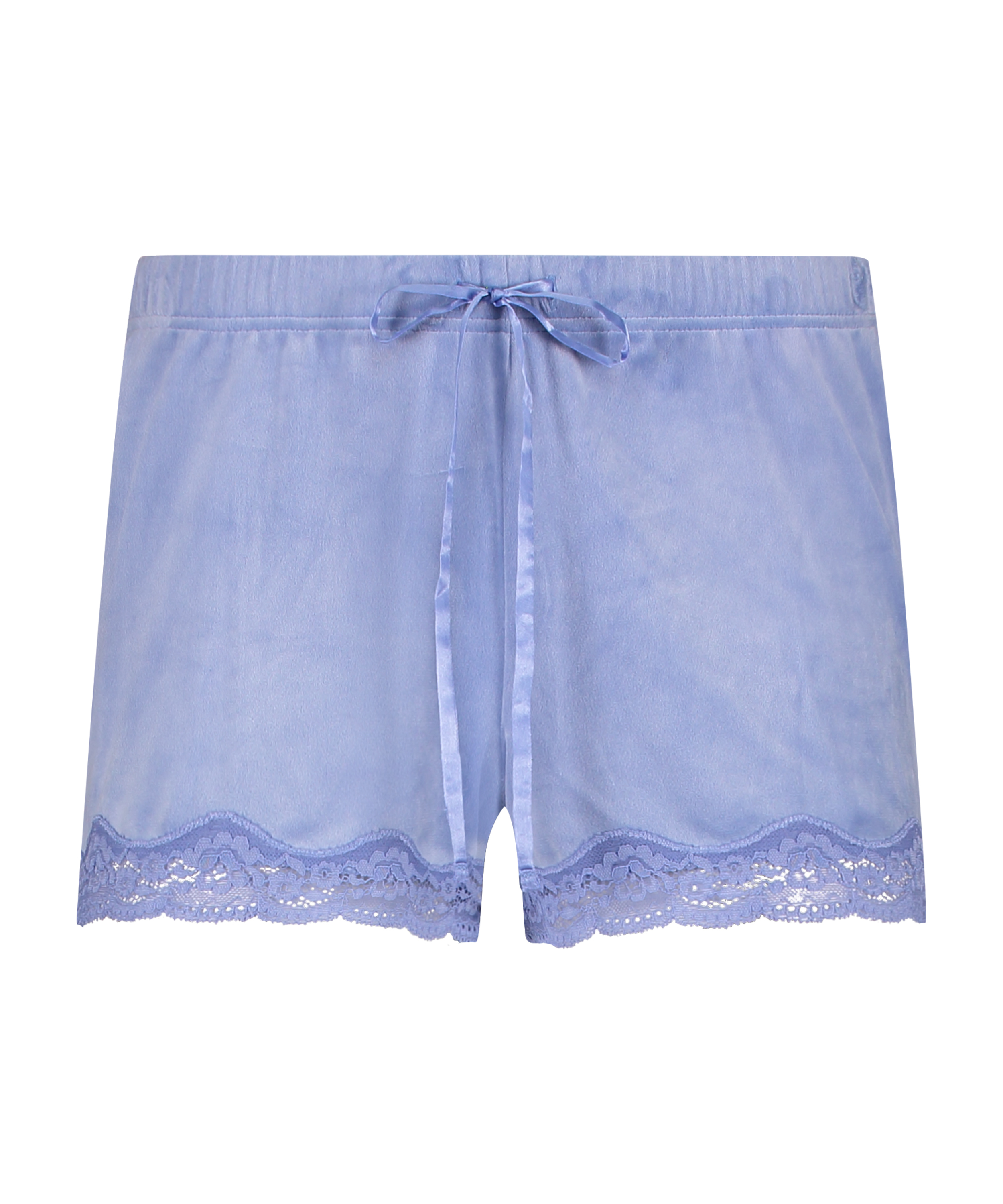 Short velours dentelle, Bleu, main