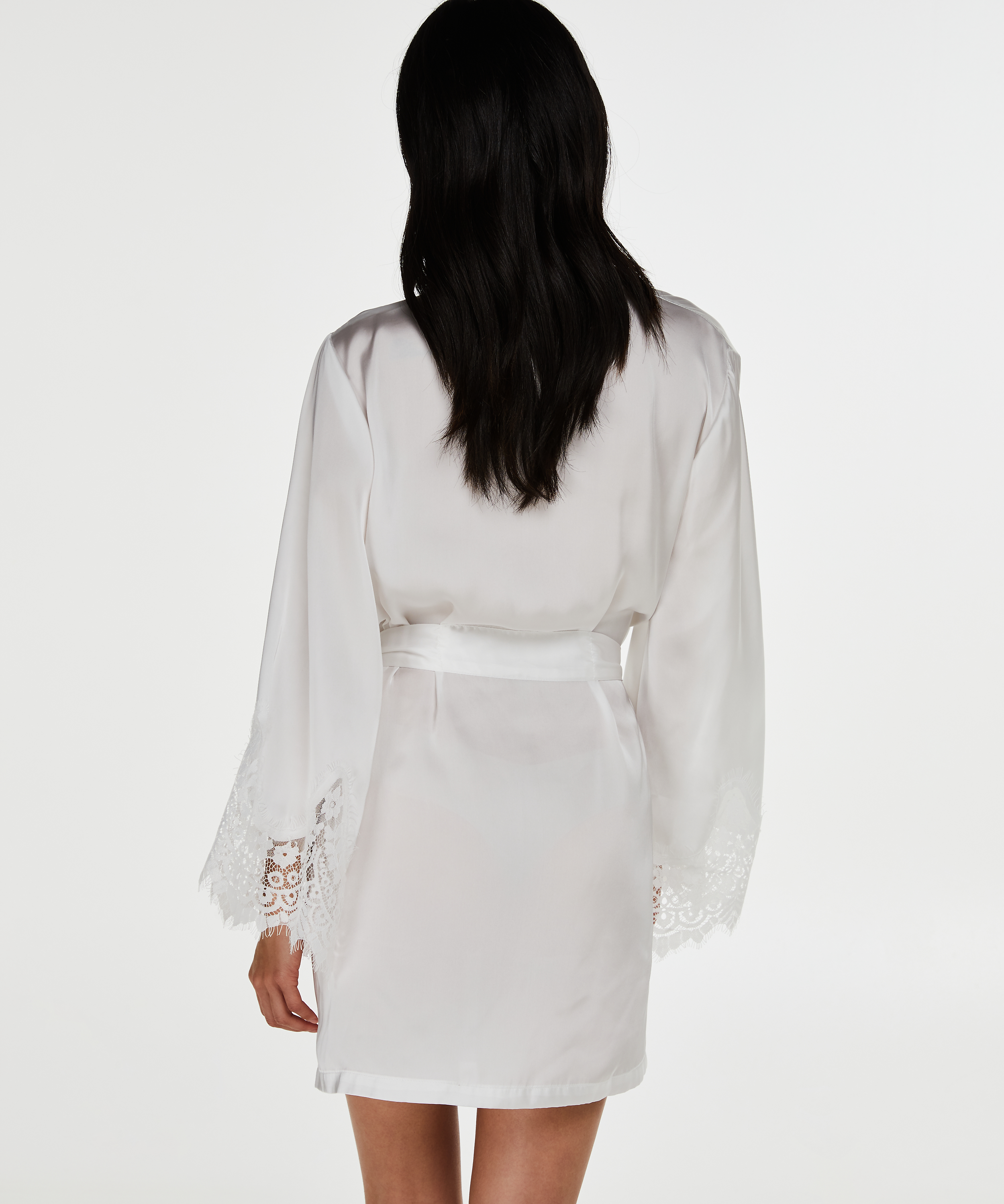 Kimono Satin, Blanc, main