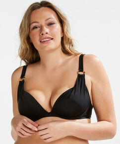 Haut de bikini &agrave; armatures pr&eacute;form&eacute; Capsule Taille E +, Noir