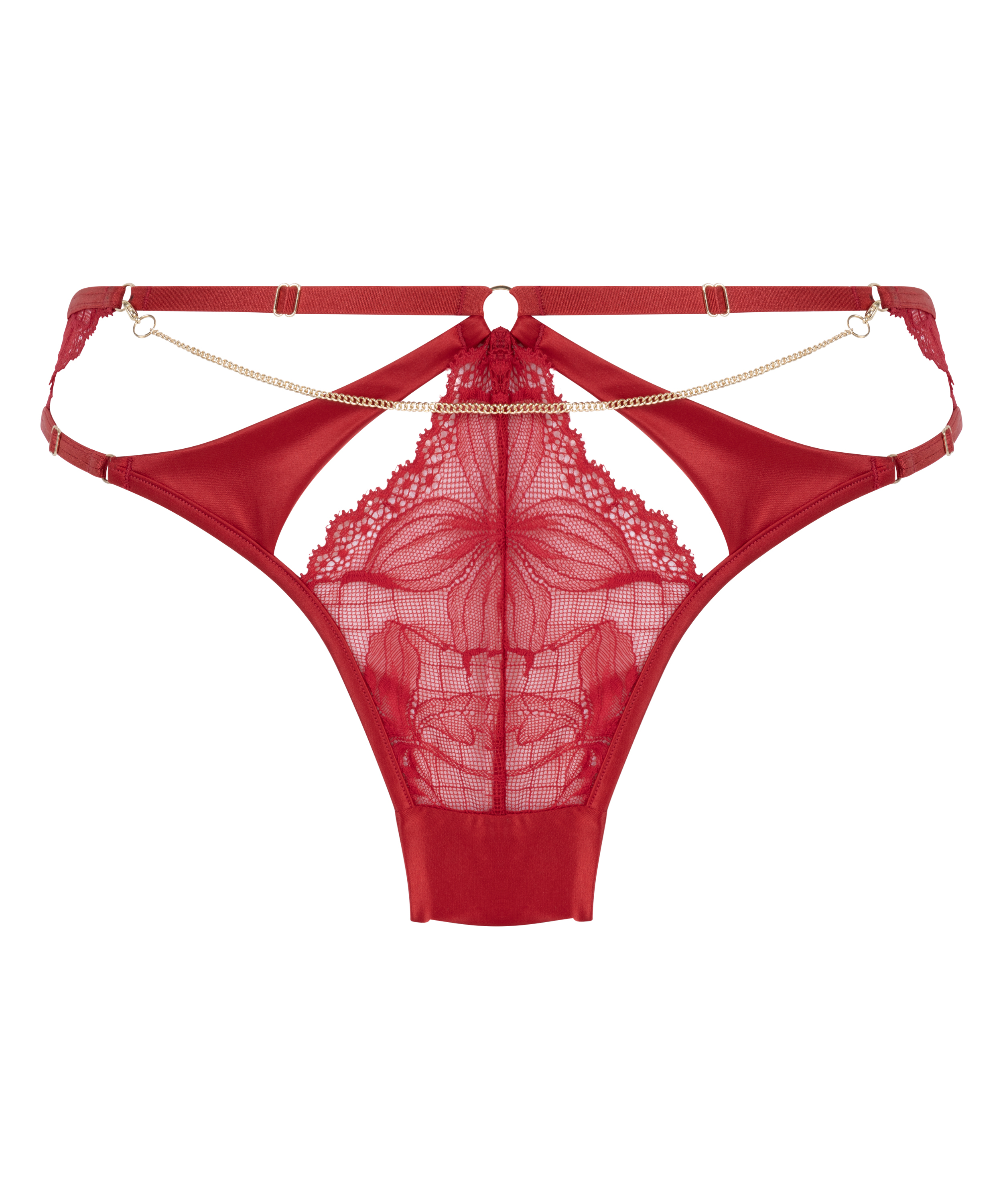 Slip brésilien Chayna, Rouge, main