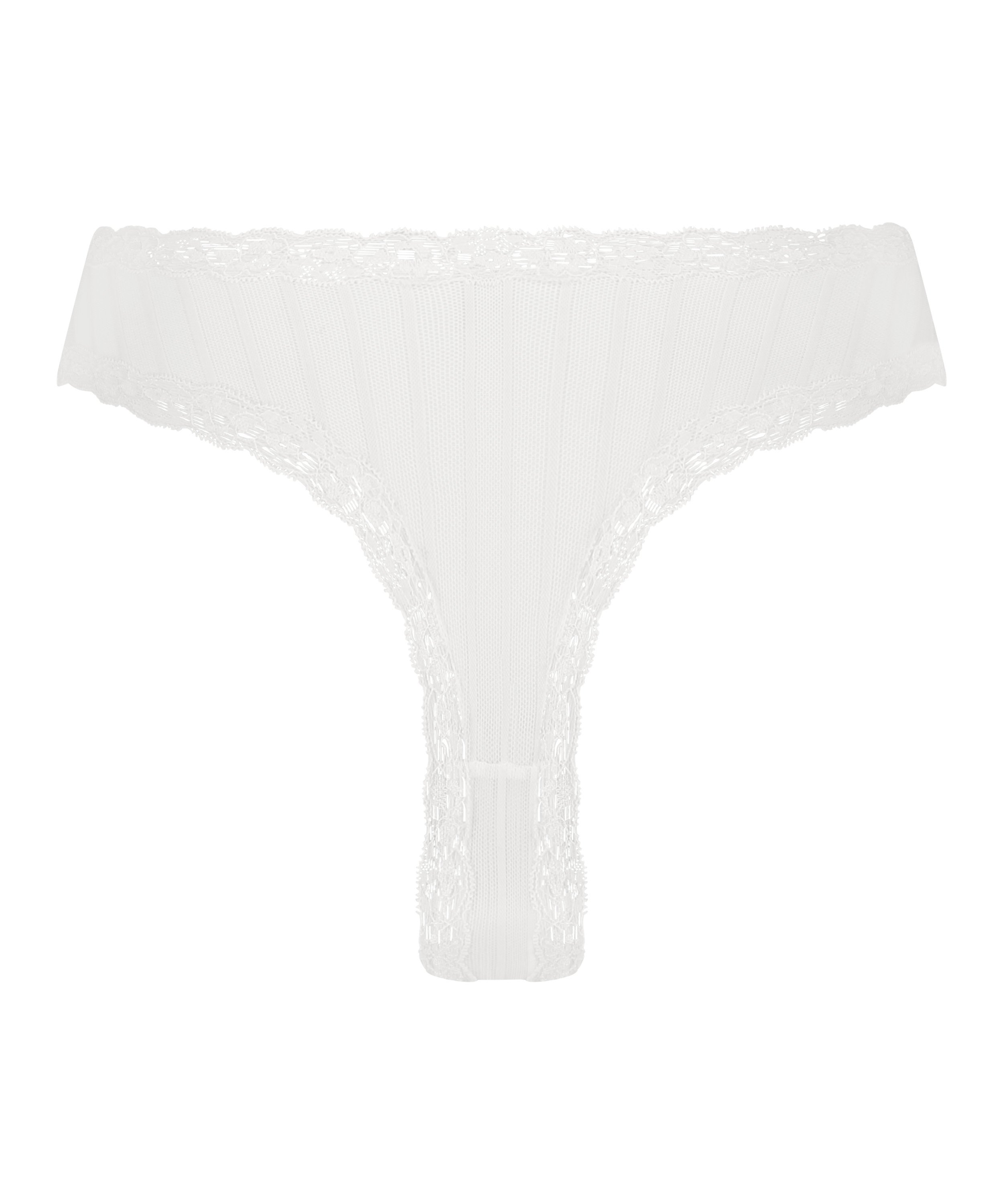 Slip brésilien V-shape mesh, Blanc, main