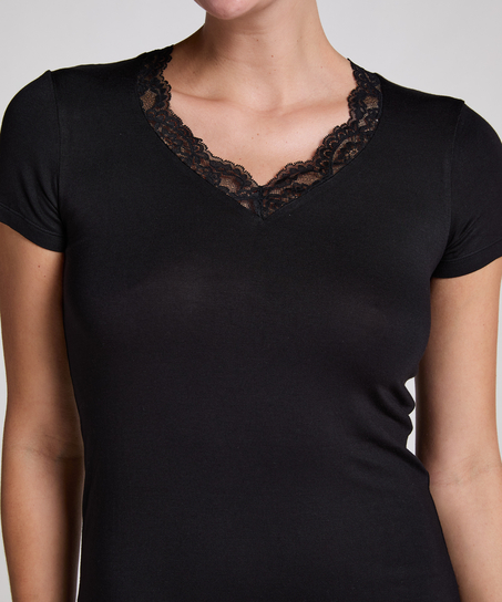 Chemise de nuit en jersey, Noir
