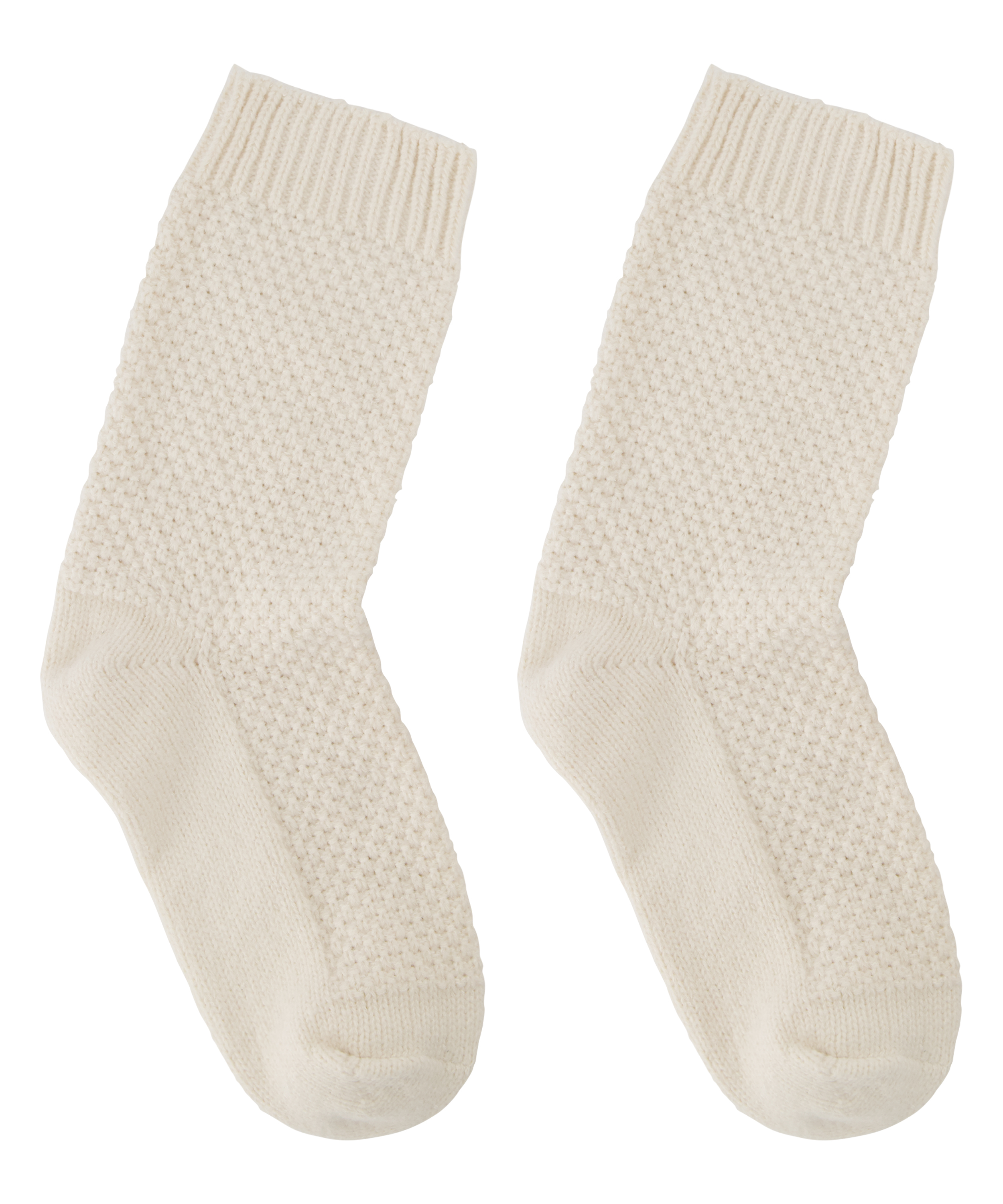 1 paire de chaussettes tricotées, Blanc, main