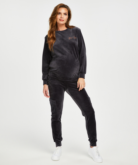 Top de grossesse en velours, Gris