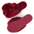 Chaussons Bow Fake Fur, Rouge