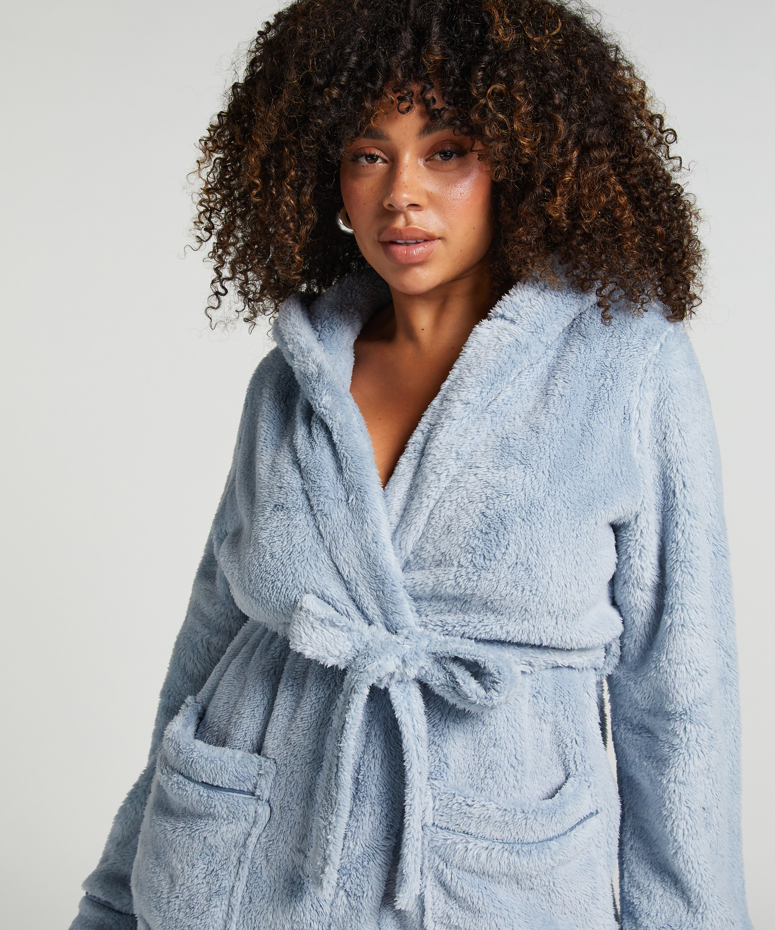 Peignoir Fleece, Bleu, main