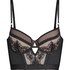 Soutien-gorge rembourré à armatures longline Malika, Noir