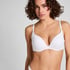Soutien-gorge à armatures rembourré push-up en coton, Blanc