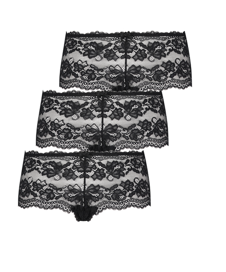 Lot de 3 boxers Sienna, Noir