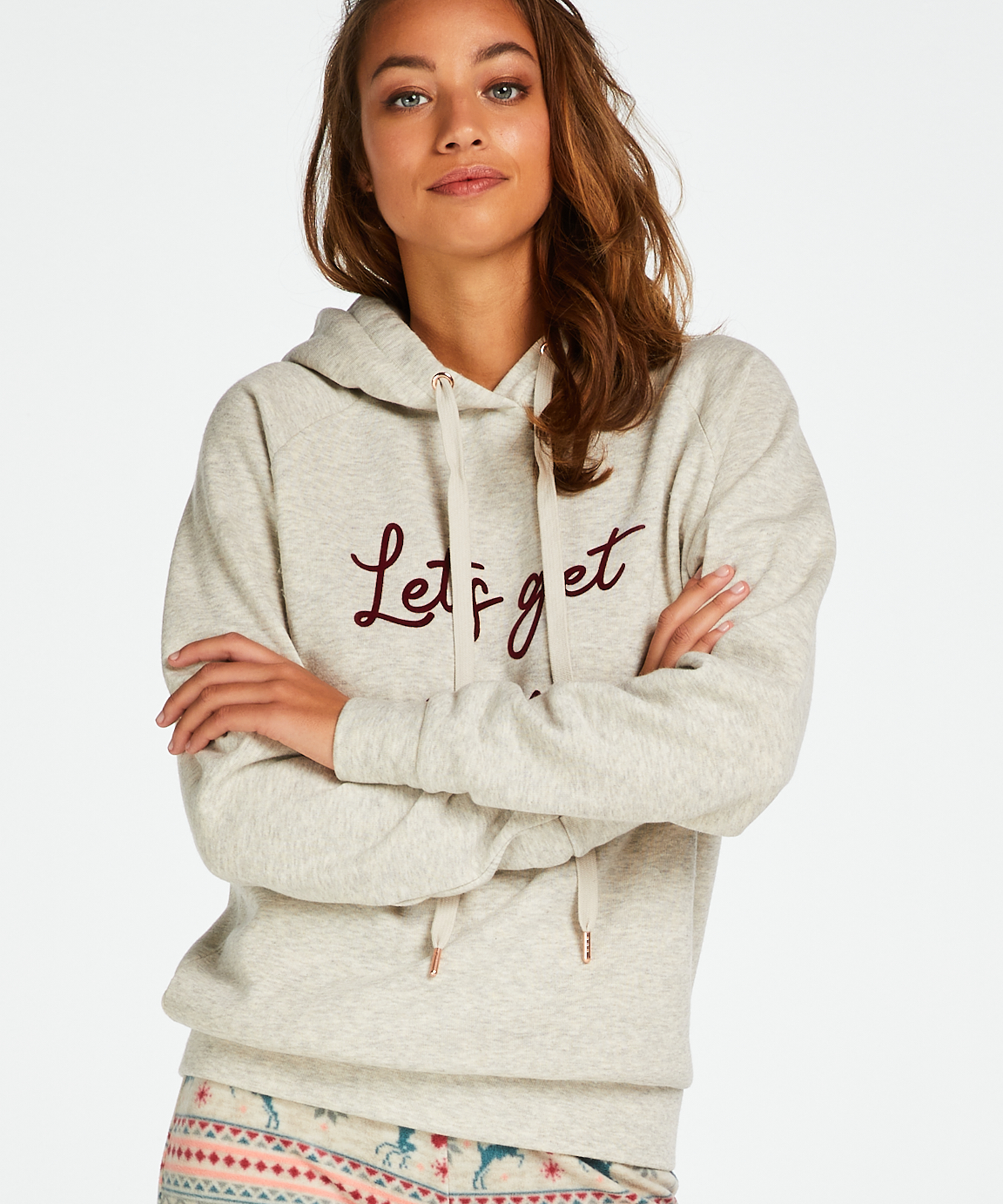 Hoodie à manches longues, Beige, main