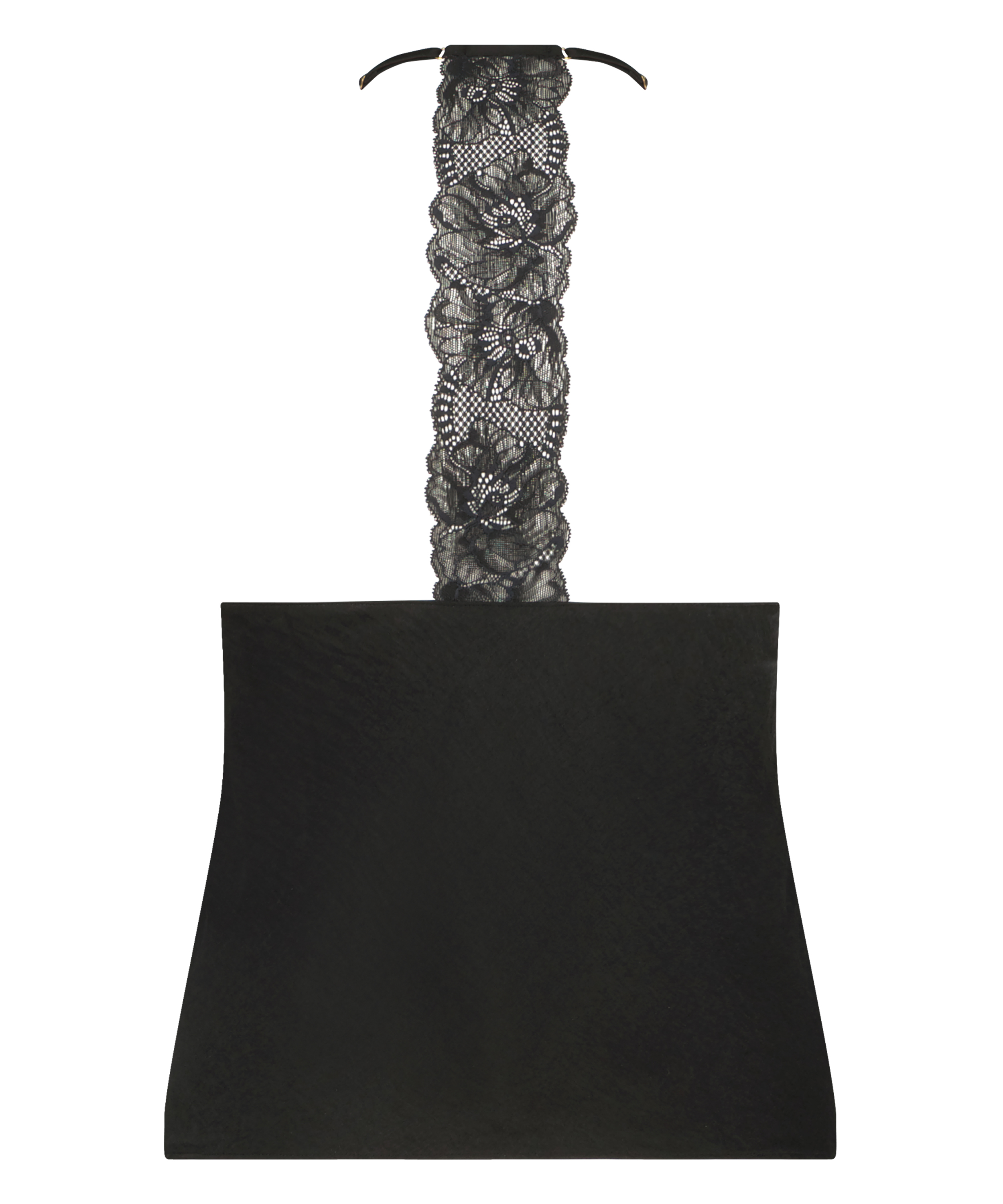 Cami top Satin, Noir, main