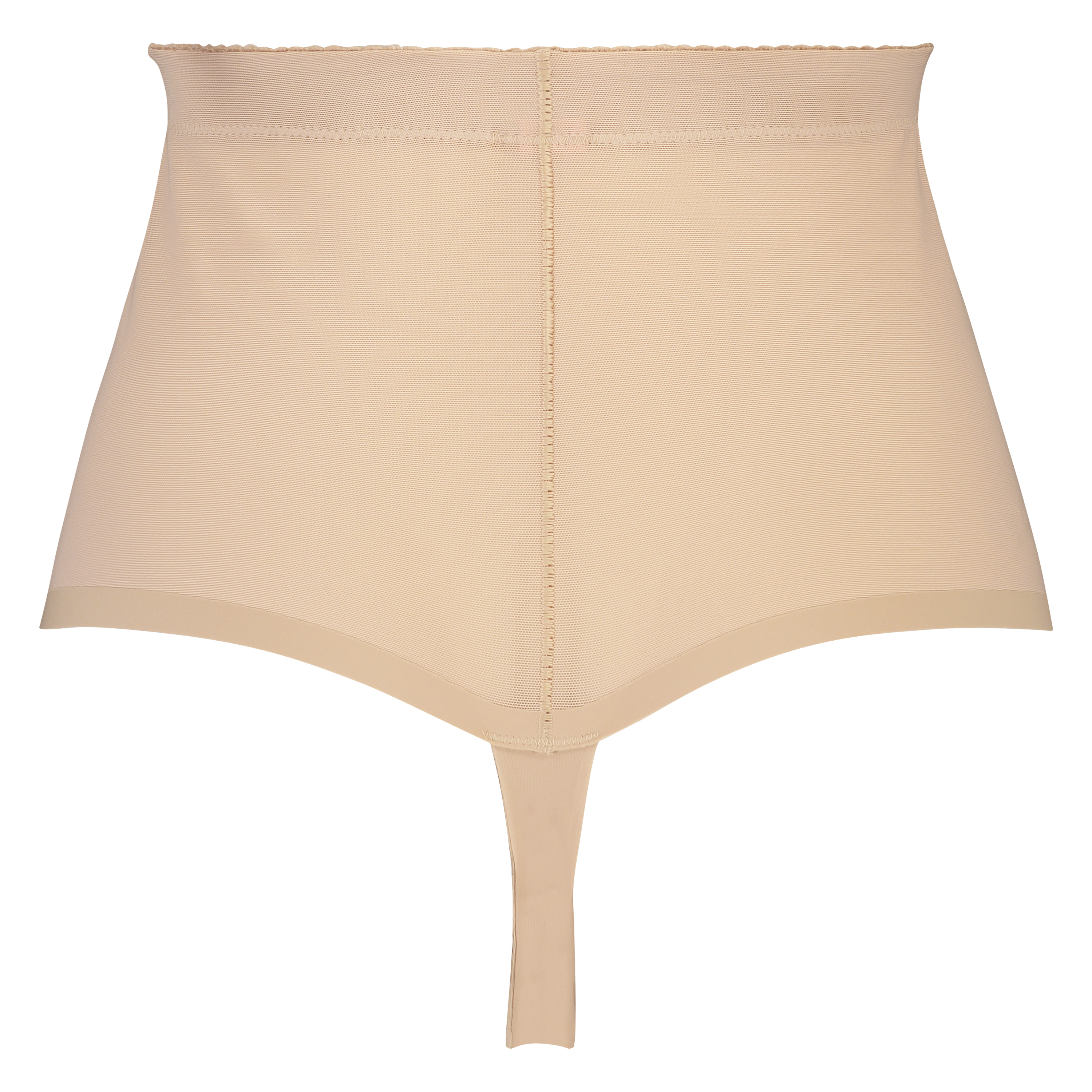 String taille haute avec gaine sculptante en dentelle festonnée - Level 3, Beige, main