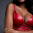 Soutien-gorge à armatures préformé longline push-up Kennedy, Rouge