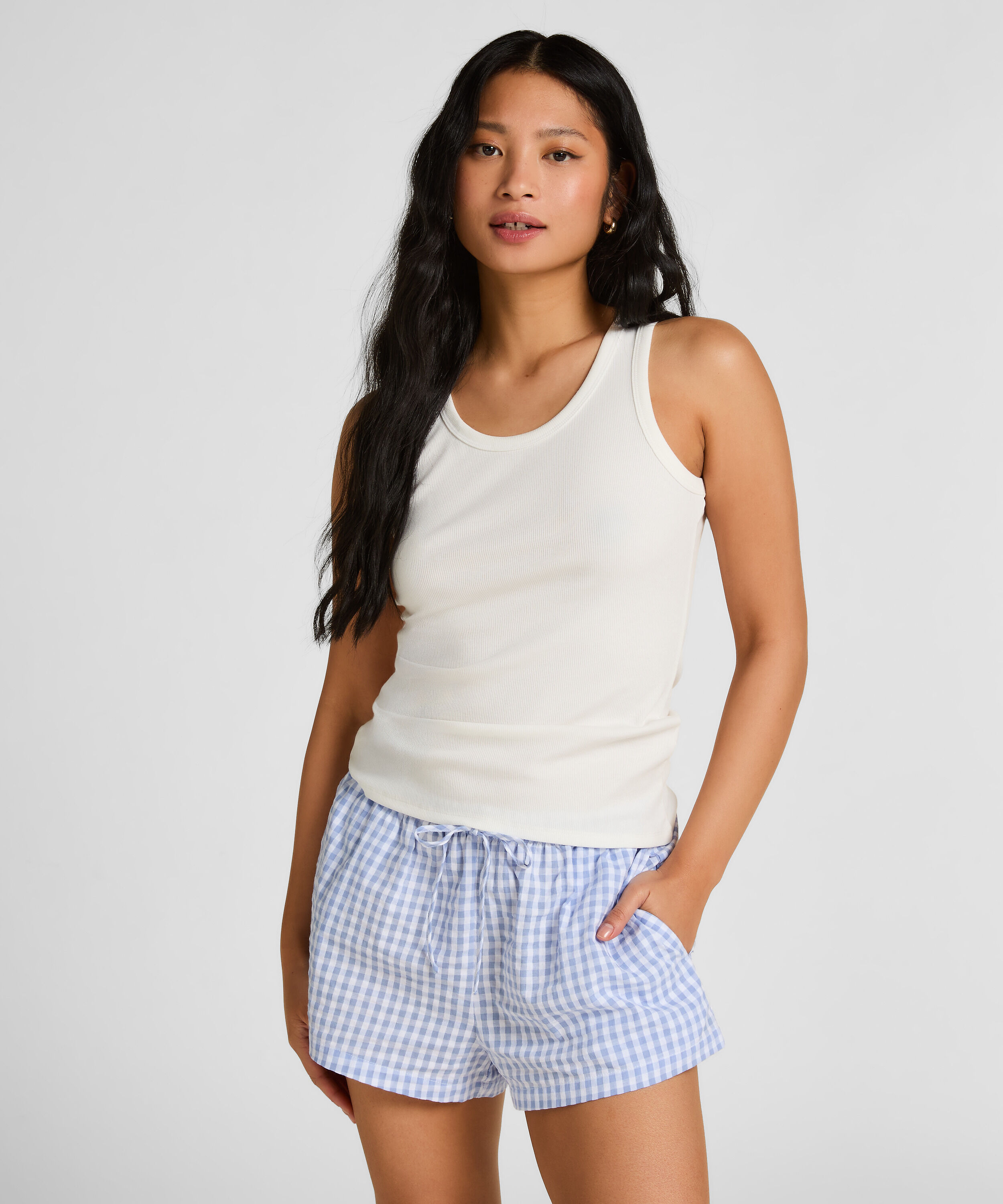 Short Seersucker, Bleu Short Seersucker, Bleu