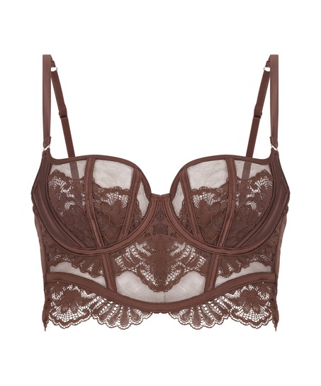Soutien-gorge à armatures non préformé longline Indigo, Marron