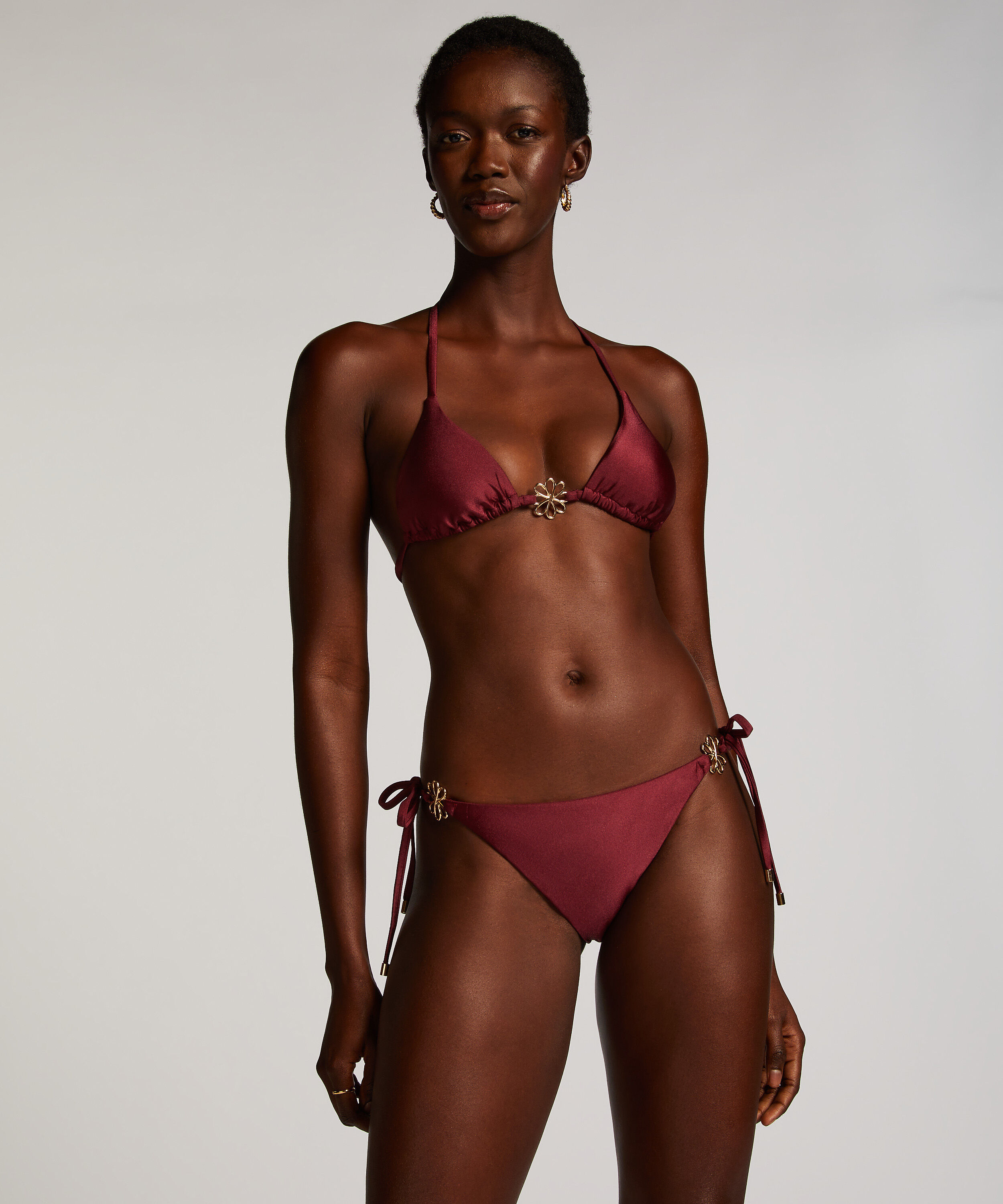 Slip de Bikini Échancrés Yucatan, Rouge