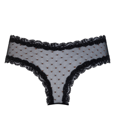 Slip brésilien V-shape mesh, Noir