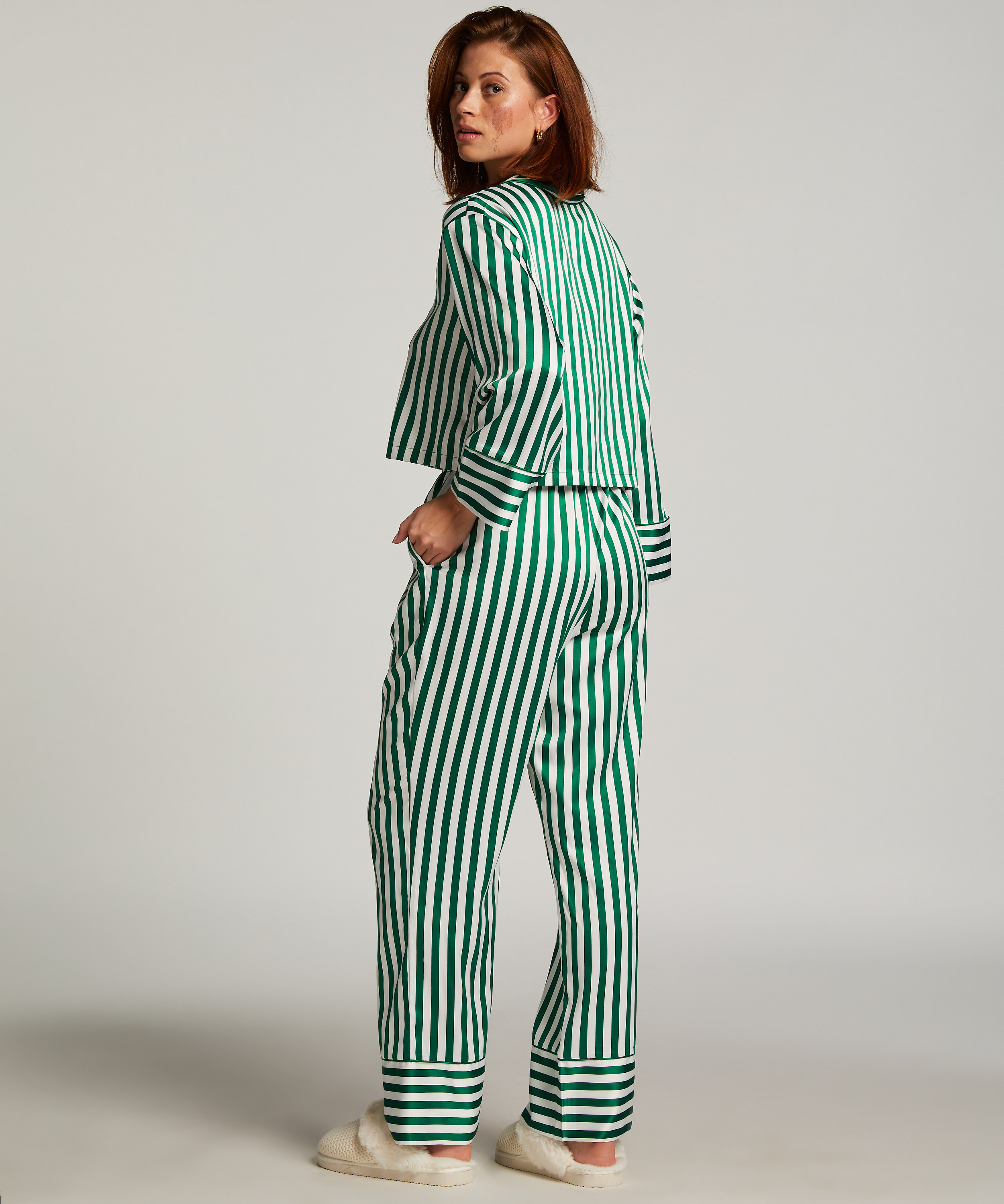 Pantalon Satin, Vert, main