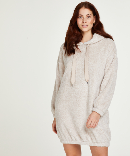 Robe snuggle polaire femme, Beige