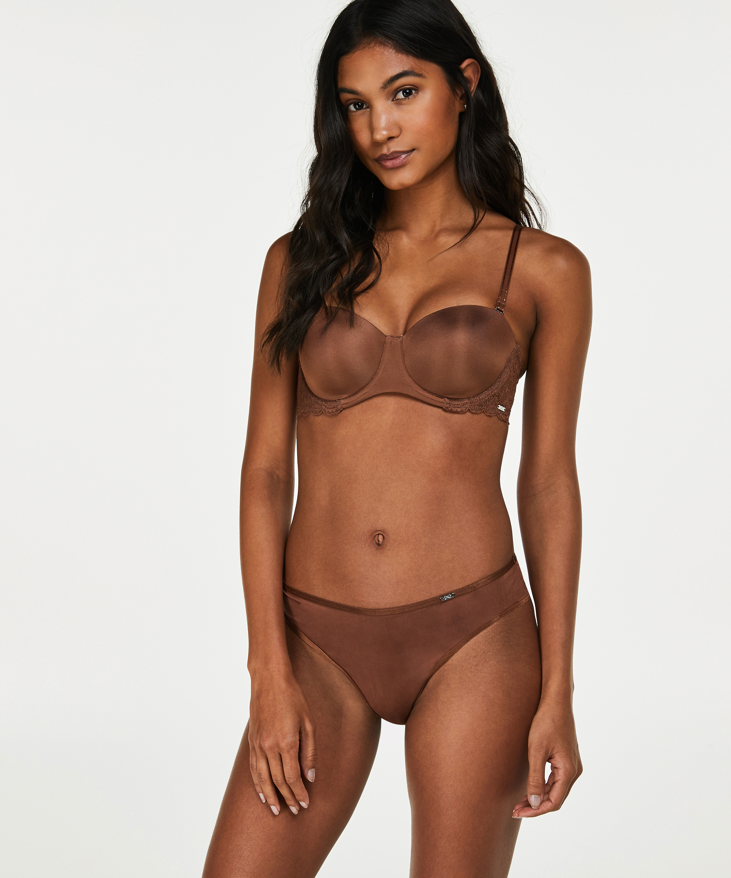 Slip brésilien Angie, Marron, main