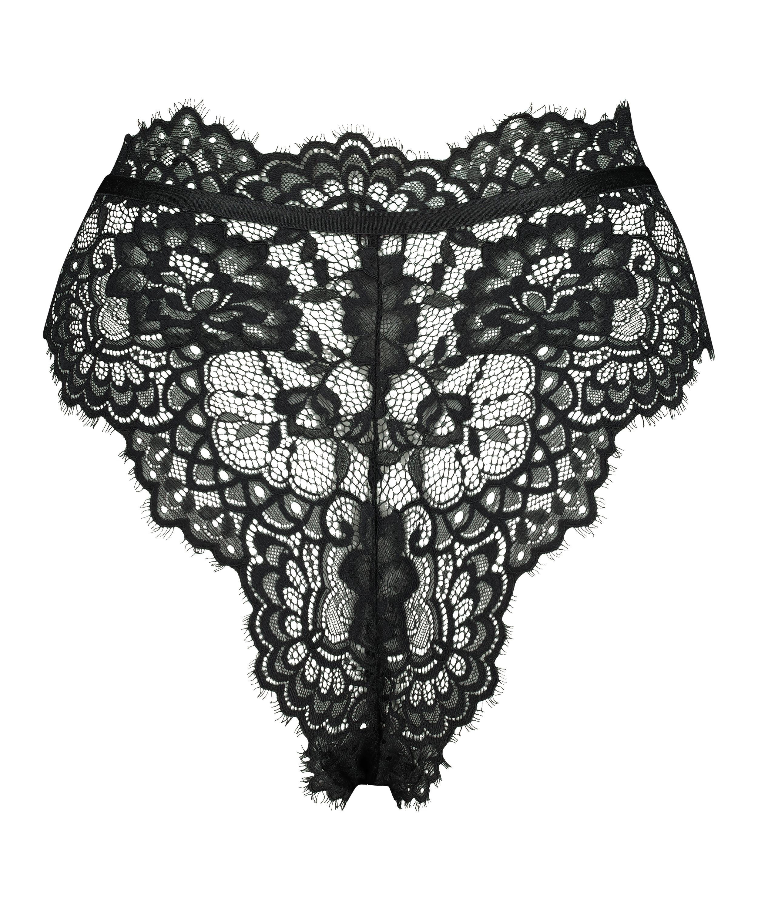 Slip brésilien jambe haute Marilyn, Noir, main