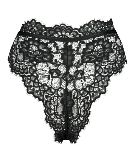 Slip brésilien jambe haute Marilyn, Noir