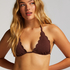 Haut de bikini triangle Scallop Lurex, Marron