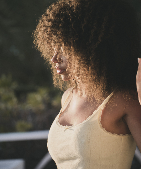 Débardeur Pointelle, Jaune