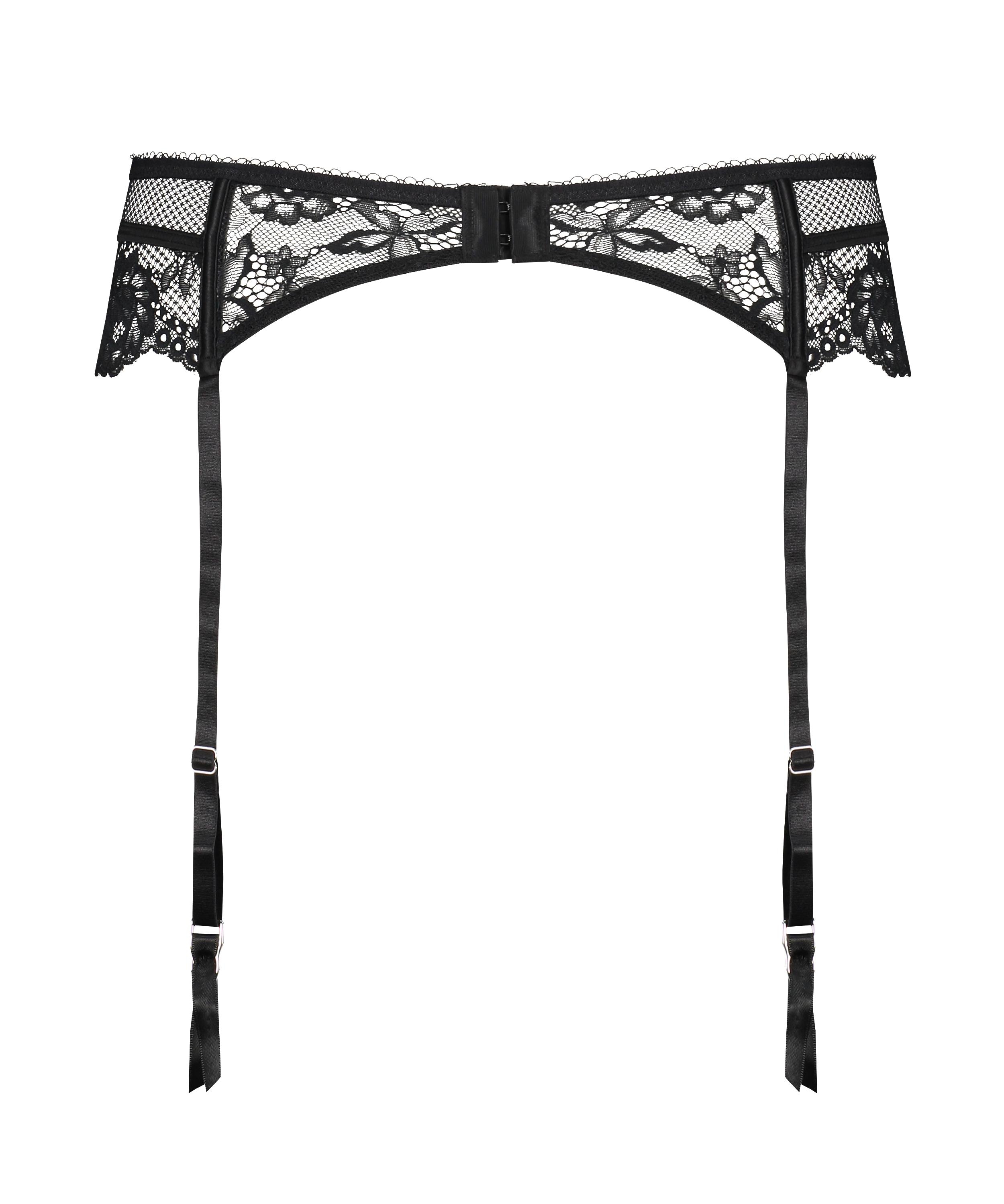 Porte jarretelle Anna, Noir, main